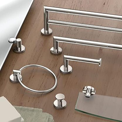 Gatco 4312 Glam Towel Ring, Polished Nickel | Wall Mounted 6.5" Towel Ring for Bathroom | Hand Towel Holder for Bathroom, Kitchen