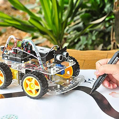 OSOYOO Robot Car Starter Kit for Arduino | STEM Remote Controlled App Educational Motorized Robotics for Building Programming Learning How to Code | IOT Mechanical DIY Coding for Teens Adults