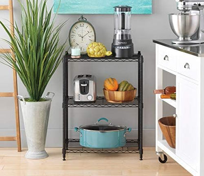 Whitmor 3-Wire Shelving Unit, Metal Storage Shelves, Easy Assembly Home Organizer for Pantry, Kitchen, Garage, Plant