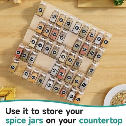MIUKAA Acrylic Spice Drawer Organizer, 5 Tier - 10 Pack Seasoning Organizer for Drawer, Expandable From 13" to 26" Kitchen Drawer Spice Rack (Jars not Included)