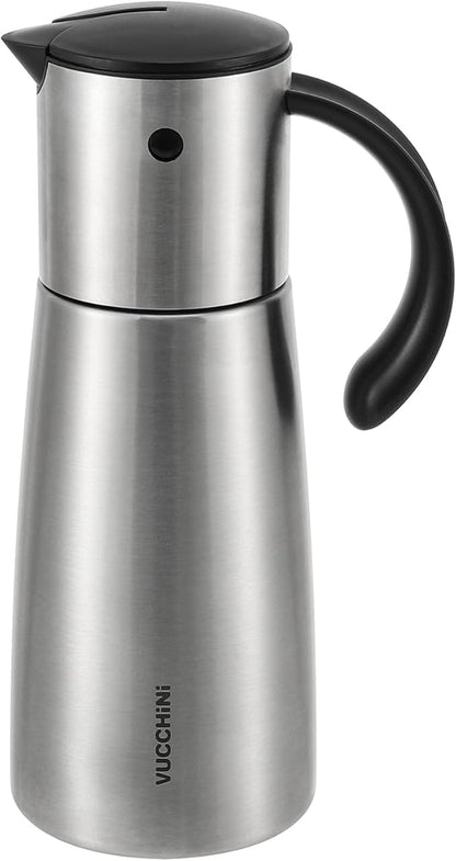 Vucchini Oil Dispenser Bottle Stainless Steel-Auto Flip Kitchen Oil and Vinegar