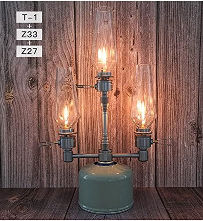 CAMPINGMOON Camping Gas Lantern with Wooden Lantern Case T-1