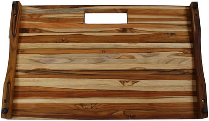 EcoDecors, Teak Edge Grain Cutting Board 29"x18", Solid FSC Teakwood Butcher Block with Juice Groove, Handles & Waste Chute, Large Cutting Board for Kitchen, Carving, and Stove-Top Prep