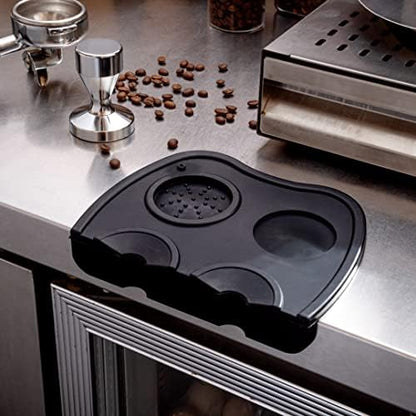 Restaurantware Espresso Tamping Mat - 8.25 x 5.75 Inches - Silicone Coffee Tamping Pad - Barista Tamper Mat - Non-Slip Black Design for Espresso Preparation and Barista Training