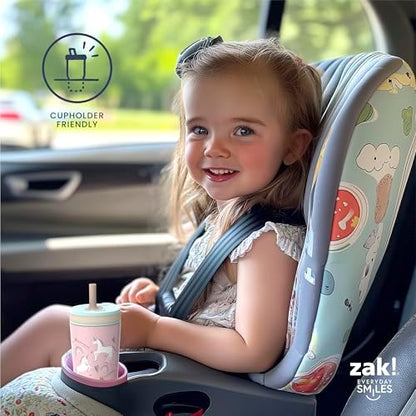 Zak Designs Shells Kelso Tumbler Set, Leak-Proof Screw-On Lid with Straw, Bundle for Kids Includes Plastic and Stainless Steel Cups with Bonus Sipper (3pc Set, Non-BPA)