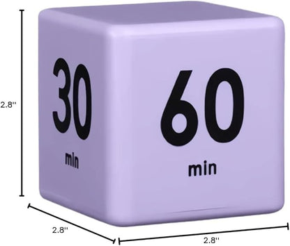 Feilifan Cube Timer - Desk & Kitchen Timer with Gravity Sensor for Time Management - Countdown Settings: 15, 20, 30, 60 Minutes - Purple