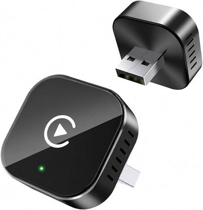 2 in 1 CarPlay Adapter for VW ID.3 2021 2022 2023 2024, CarPlay Wireless Adapter with Auto Reconnect Fast Pairing Bluetooth Connection Compact USB Dongle,B/Black-Side Heat Dissipation