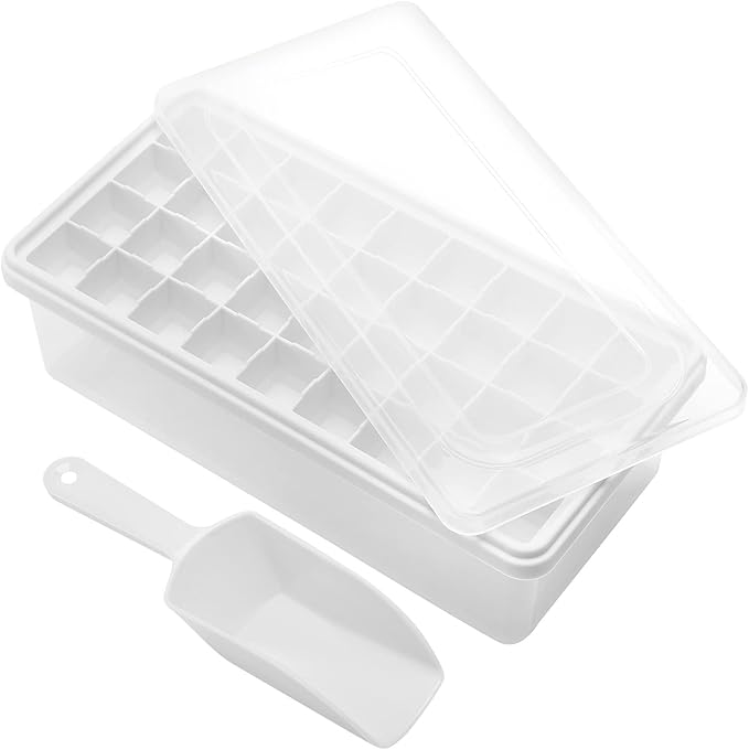 Silicone Ice Cube Tray with Leak-Proof Lid & Storage Bin