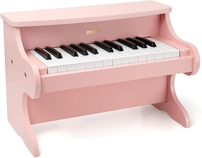 ZIPPY Kids Piano Keyboard, 25 Keys Digital Piano for Kids, Mini Music Educational Instrument Toy, Wood Toy for Toddlers Girls Boys (Pink)