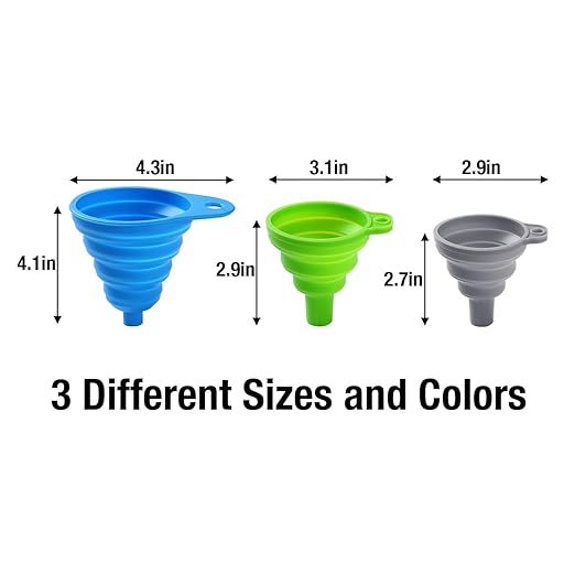 6 Pack Silicone Collapsible Funnels