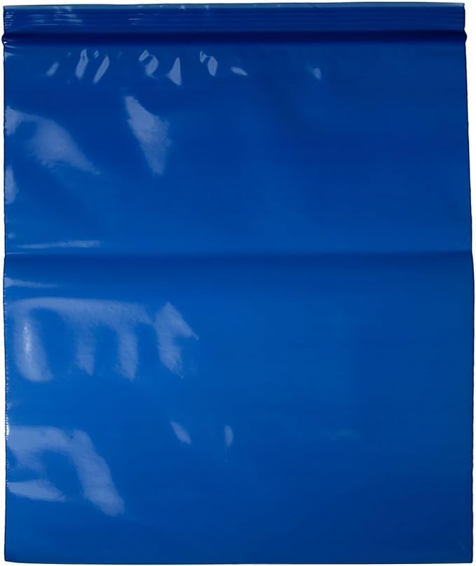 uGems 12" x 15" Blue 100 Resealable Plastic Bags Durable Storage for Crafts, Tools, Office Supplies, Small Parts, Travel, and Holiday Packaging – sku: r1215bl-100