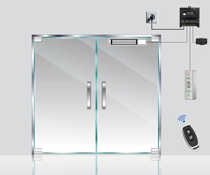 Door Access Control System Inswinging 600lbs Magnetic Lock Kit Build-in Alarm