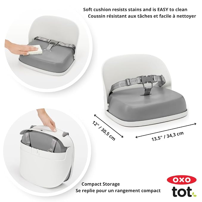 OXO Tot Perch Booster Seat with Straps, Gray
