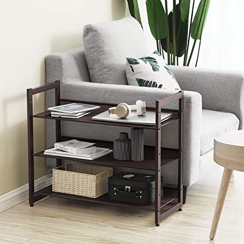 SONGMICS Metal Shoe Rack, 3-Tier Shoe Orgainzer, Holds 9-12 Pairs