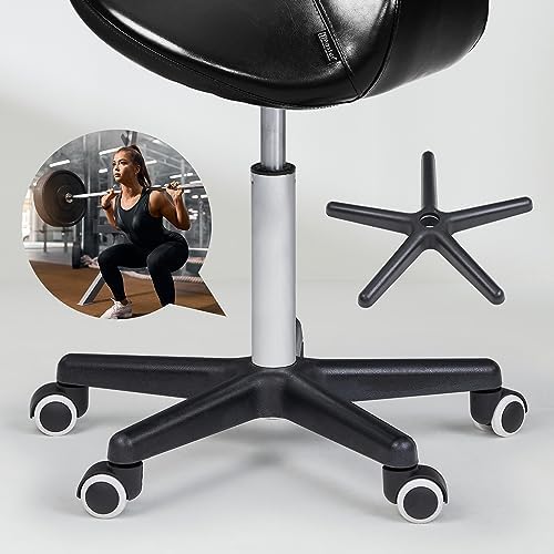 Master Massage Ergonomic Saddle Chair-Saddle Stool- Hydraulic Swivel Rolling Chair-Salon Clinical Tattoo Dentist Clinic Stool, Spas, Salons Stools, Workshop Office-Black