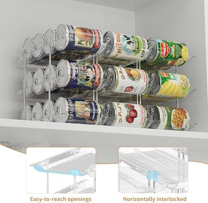 LXLXXL Can Organizer for Pantry Canned Food Storage Holder 3 Tier 2 Packs