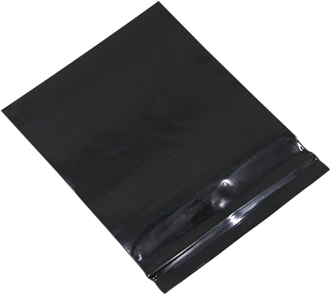 PABCK 100 Pieces Black Reclosable Zip Bags 5.1mil Thickness Poly Plastic Packaging Resealable Zipper Lock Closure Bag for Storage (3.1x4.7 inch)