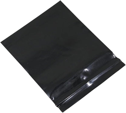 PABCK 100 Pieces Black Reclosable Zip Bags 5.1mil Thickness Poly Plastic Packaging Resealable Zipper Lock Closure Bag for Storage (3.1x4.7 inch)