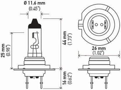 HELLA H7TB Standard Halogen Bulbs, 12 V, 55W