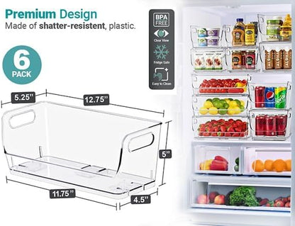Sorbus Clear Pantry Organizer with Stackable Storage Bins, Open Front