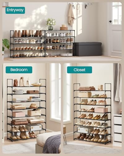 SONGMICS Shoe Rack, 8-Tier Shoe Organizer, Metal Storage Shelf