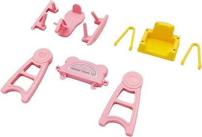 Mini Dollhouse Furniture Accessories Set, Swing&Rocking Horse Small House Furniture Toys Gift for Kids.