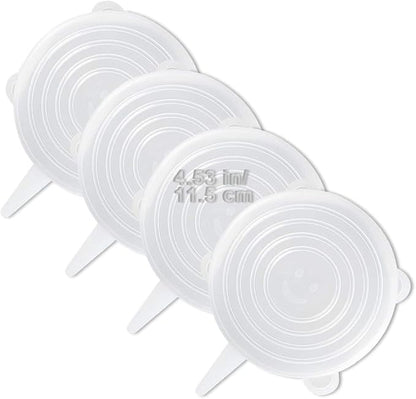 LELE LIFE 4 Pack Same Size Silicone Stretch Lids, Thicker Reusable Sturdy