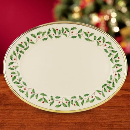 Lenox Holiday Oval 13-Inch Porcelain Christmas Serving Platter