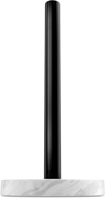 Koville African Genuine Marble Paper Towel Holder Countertop, Metal Rod 6"