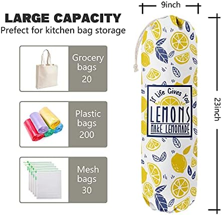 If Life Gives You Lemons Make Lemonade, Kitchen Grocery Bags Holder Container Organizer, Plastic Bag Holders Storage for Garbage Shopping Trash Sack, Gift for Women Mother Grandmother Friend
