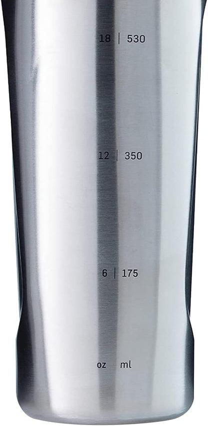 BlenderBottle Radian Shaker Cup Insulated Stainless Steel Water Bottle with Wire Whisk, 26-Ounce, Matte Arctic Blue