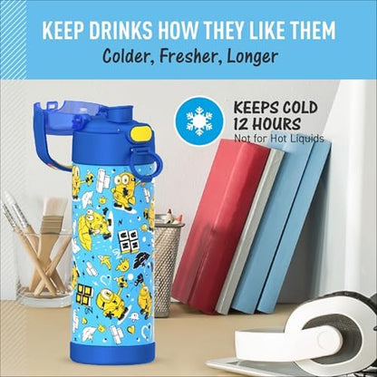 THERMOS FUNTAINER Water Bottle with Spout, 16oz, Minions