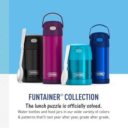 THERMOS FUNTAINER Water Bottle with Spout, 16oz, Nautical Stripes