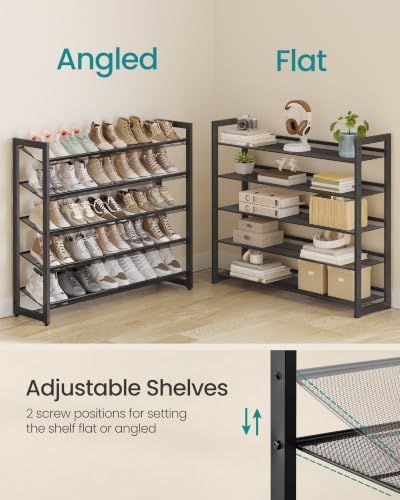 SONGMICS Metal Shoe Rack, 10-Tier Shoe Orgainzer, Holds 50-60 Pairs