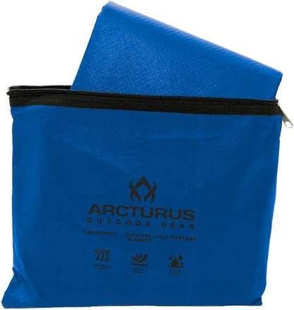 Arcturus Insulated Tarp | Reusable Heavy Duty Thermal Survival Blanket ??60 x 82 in, Reflects 90% Body Heat, Waterproof, Windproof, 3-Layer Design, Reinforced Grommets, Blue