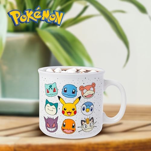Silver Buffalo Pokémon Bulbasaur Squirtle, Ceramic Camper Mug, 20oz