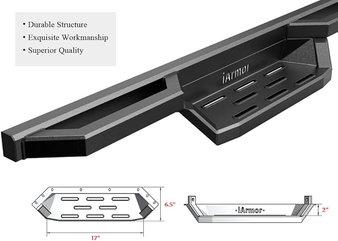 APS Stainless Steel Pocket Steps Running Boards Side Bars Compatible with Dodge Ram 2500 3500 2010-2026 Mega Cab