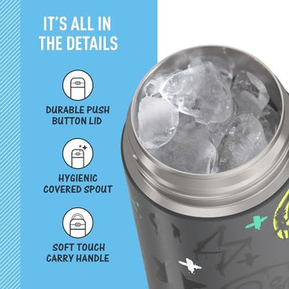 THERMOS FUNTAINER Water Bottle with Spout, 16oz, Graffiti Boy