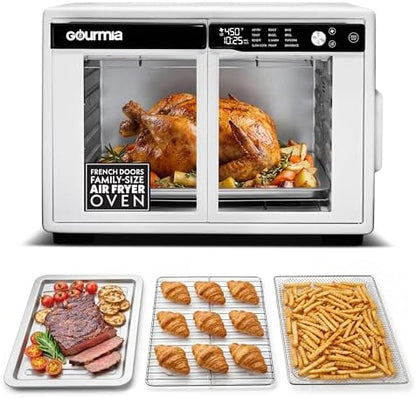 Gourmia Toaster Oven - 9-Slice Capacity, Digital Display, White