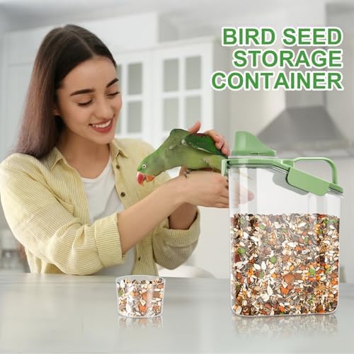 TBMax Rice Container Cereal Storage Container 2 Pack, Kitchen Pantry Dry Food Storage Holder with Easy-Pouring Spout & Handy Cup, Small Pet Dog Cat Food Dispenser for Daily Feeding
