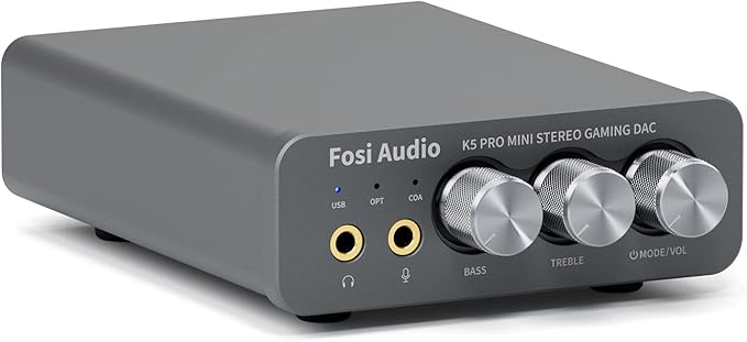 Fosi Audio K5 Pro Gaming DAC Headphone Amplifier Mini Hi-Fi Stereo