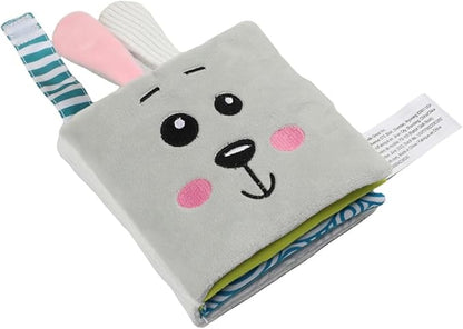 bebe mondo Crinkle Books for Babies, Soft Baby Books 0-6 Months, Infant Toys for 0-6-12-18 Months, Tummy Time Mirror Toy, Bunny Rabbit, Baby Gifts for Boys & Girls, Shower Gift