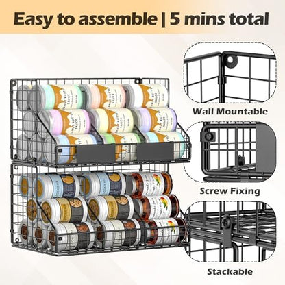 2 Pack Pantry Organizers and Storage Shelf Canned Food Organizer