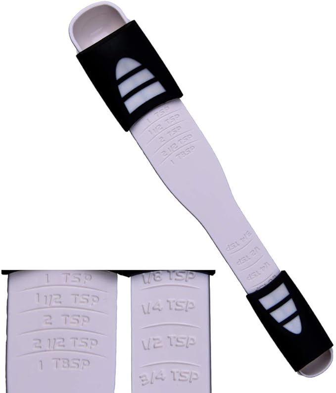 Adjustable Measuring Spoon White, Creative Double End Adjustable Scale