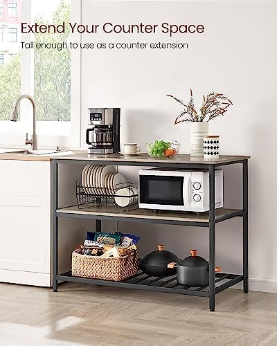 VASAGLE Kitchen Island with 3 Shelves, Storage Cabinet, Steel Structure