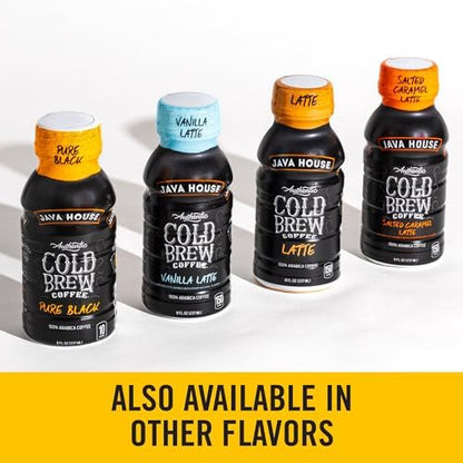 Java House Cold Brew Coffee Ready to Drink Bottles - Pure Black - 6 Pack of 8oz Bottles - 100% Arabica Coffee