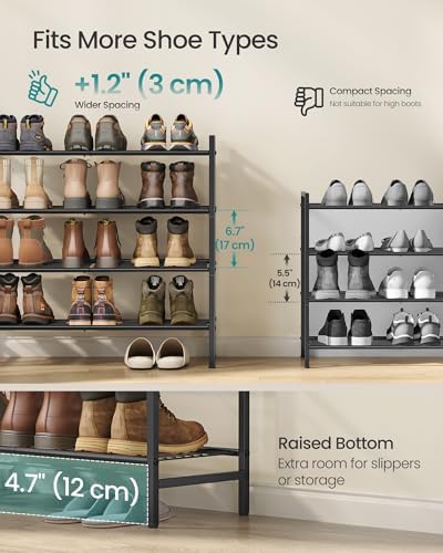 SONGMICS 3-Tier Metal Shoe Rack, Vertical Shelf, Holds up to 16 Pairs