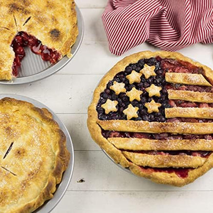 USA Pan Bakeware Aluminized Steel Commercial Pie Pan, Set of 2, Silver
