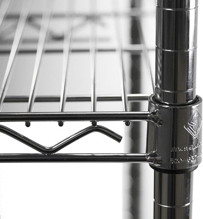Shelving Inc. 14" d x 24" w Chrome Wire Shelving with 2 Tier Shelves, Weight Capacity 800lbs Per Shelf