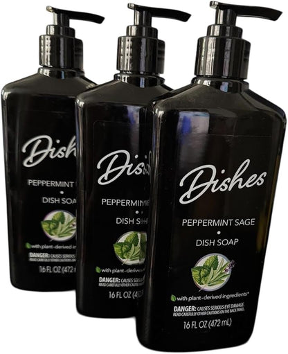 3 Pack Dishes Peppermint Sage Dish Soap eco friendly product